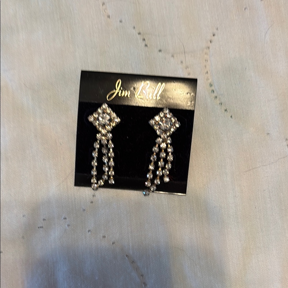 Silver Chandelier Earrings with Rhinestone Cascades